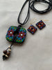Midnight Bloom Handcrafted Terracotta Necklace Set