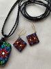 Midnight Bloom Handcrafted Terracotta Necklace Set