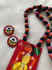 Tribal Art Hand Painted Pendant Necklace Set