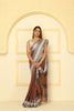 Cotton Traditional Nakshi border with Rich Pallu & tassel Brown,Beige, Silver with Blouse Piece Handloom Saree