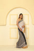 Khadi Cotton Traditional Classic Saree Dhanakhali Woven White, Black, Mustard with Blouse Piece