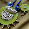 Neel Vana Handcrafted Fabric & Oxidised Pendant Necklace Set