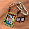 Rhythms of Folk Art Hand Painted Pendant Necklace Set