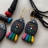 Terracotta Jewellery Set with Big Fish Pendant - Black