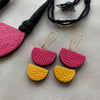 Handcrafted Terracotta Geometric Pendant Necklace Set