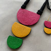 Handcrafted Terracotta Geometric Pendant Necklace Set