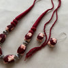 Maroon Heritage Beaded Necklace & Earrings Set