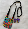 Handcrafted Owl Motif Multi-Colour Terracotta Set