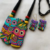 Handcrafted Owl Motif Multi-Colour Terracotta Set