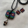 Midnight Bloom Handcrafted Terracotta Necklace Set