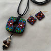 Midnight Bloom Handcrafted Terracotta Necklace Set