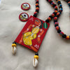 Tribal Art Hand Painted Pendant Necklace Set