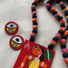 Tribal Art Hand Painted Pendant Necklace Set